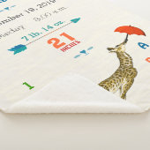 Oerwoud Nursery Flying Giraffe Baby Boy Birth Stat Sherpa Deken (3/4)
