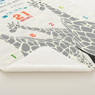 Oerwoud Nursery Giraffe Familie Baby Jongen Geboor Sherpa Deken