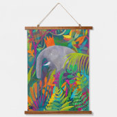 Oerwoud olifant hangend wandkleed (Voorkant)