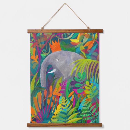 Oerwoud olifant hangend wandkleed (Voorkant)