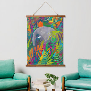 Oerwoud olifant hangend wandkleed