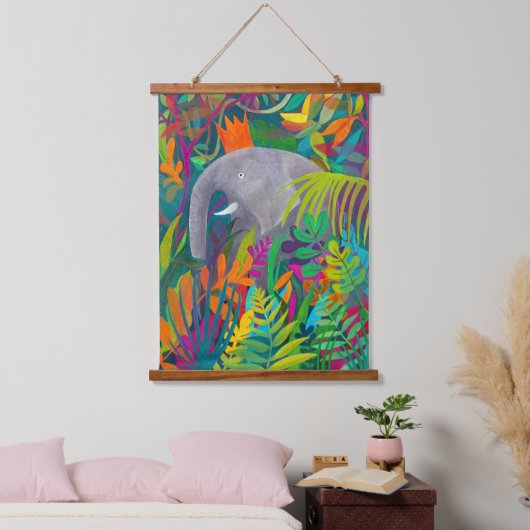 Oerwoud olifant hangend wandkleed (Slaapkamer)