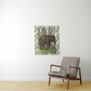 Oerwoud olifant Wandkleed