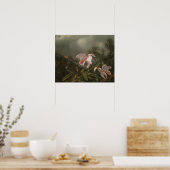 Oerwoud Orchideeën en levende vogels Poster (Keuken)