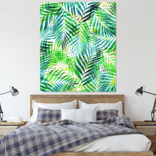 Oerwoud Palm Canvas Afdruk (Insitu (Slaapkamer))