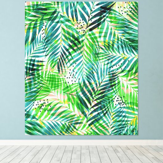 Oerwoud Palm Canvas Afdruk (Insitu (Houten vloer))