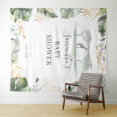 Oerwoud Palm Leaves Giraffe Baby shower Backdrop Wandkleed (In Situ (horizontaal))