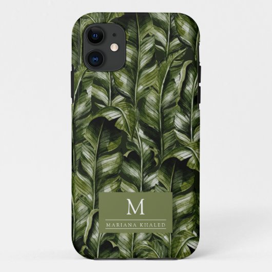 Oerwoud palmbladeren regenwoud bloemen groen Case-Mate iPhone case (Achterkant)