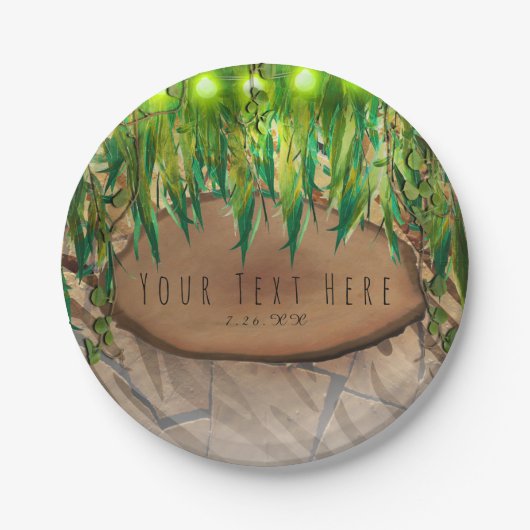 OERWOUD PARTIJEN bladeren en dieren afdrukken Aang Papieren Bordje (Voorkant)