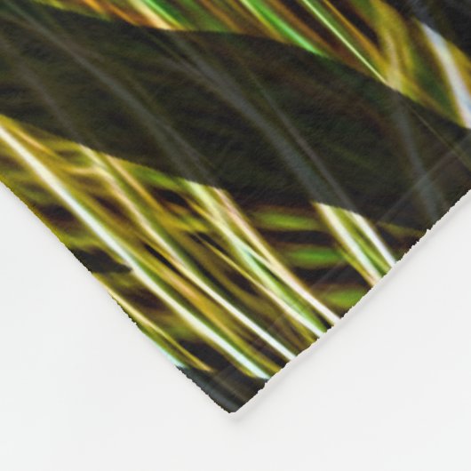 Oerwoud Patroon Zebra Strepen en Pauw Veren Fleece Deken (Hoek)