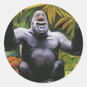  Oerwoud primaat, Silverback Lowland Gorilla Ronde Sticker