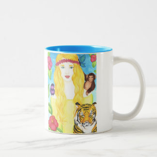 Oerwoud Princess Mok 11oz (wit/blauw)