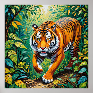 Oerwoud Prowler - Tijger in Gond Art Poster
