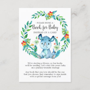 Oerwoud Rhino Baby shower Boek voor Baby Kaart