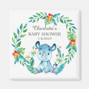 Oerwoud Rhino Baby shower Favor Magnet Magneet