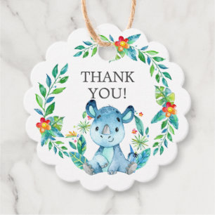 Oerwoud Rino Baby shower Favor Gift Label