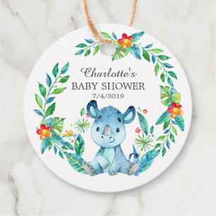 Oerwoud Rino Baby shower Favor Gift Label
