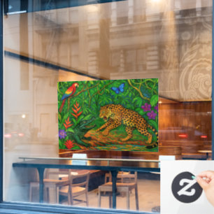 "Oerwoud Rivals" - Kleurrijk Wildlife Portret Raamsticker