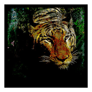 oerwoud roofdier in het wild levende safari-dier w perfect poster