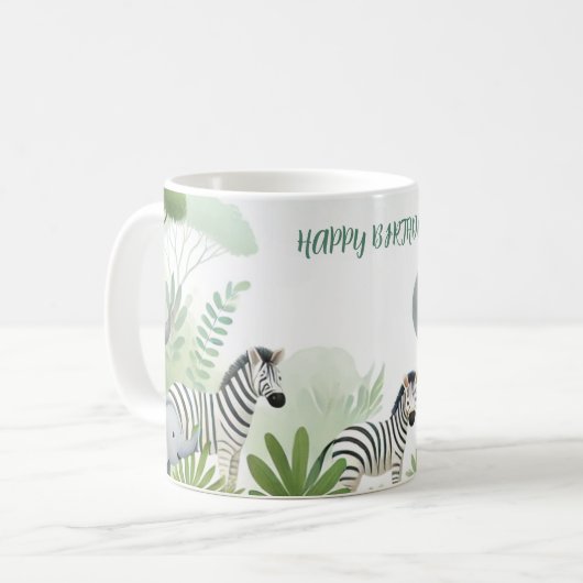 Oerwoud Safari Adventure: Kinderen Verjaardag Mok (Voorkant links)