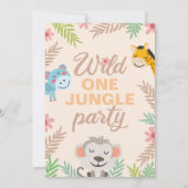 Oerwoud Safari Adventure Party 1e verjaardag Kaart (Achterkant)