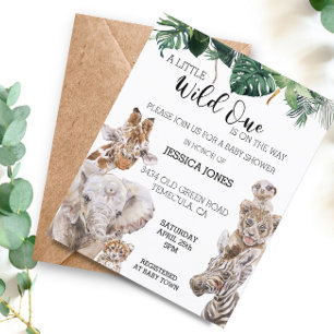 Oerwoud Safari African baby Animals Wild One Invit