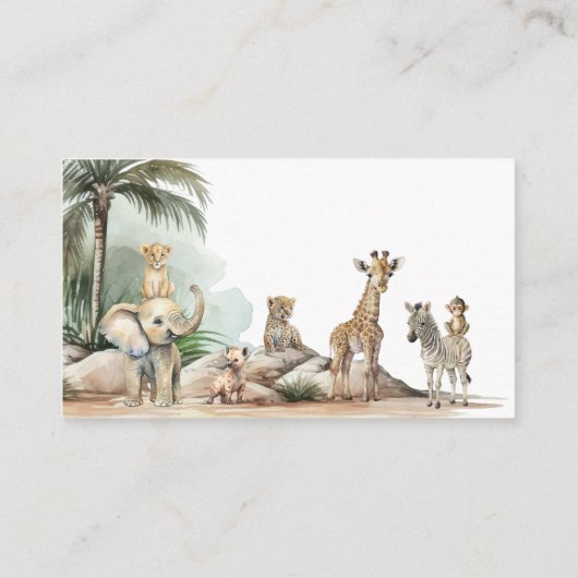 Oerwoud Safari Animals Baby Registry Informatiekaartje (Achterkant)