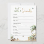 Oerwoud Safari Animals Baby Word Scramble Game Kaa Kaart (Voorkant)