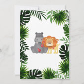 Oerwoud Safari Animals Boy Baby shower uitnodiging (Achterkant)