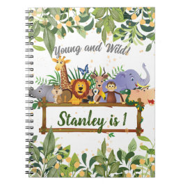 Oerwoud Safari Animals Forest Custom Birthday Notitieboek