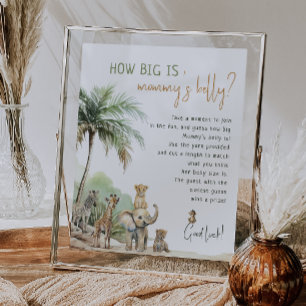Oerwoud Safari Animals Hoe groot is de buik van ma Poster