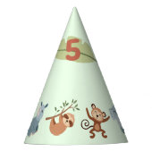 Oerwoud Safari Animals Kids Verjaardag Feesthoedjes (Voorkant)