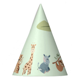 Oerwoud Safari Animals Kids Verjaardag Feesthoedjes