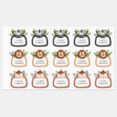 Oerwoud Safari Animals School Daycare Labels (Vel)