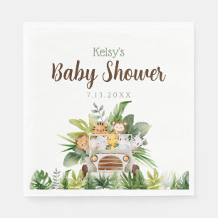 Oerwoud Safari Baby Animals Baby shower Servet