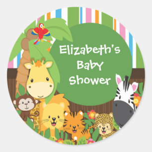 Oerwoud Safari Baby Dieren Baby shower Stickers