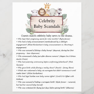 Oerwoud Safari Baby shower Games Flyer