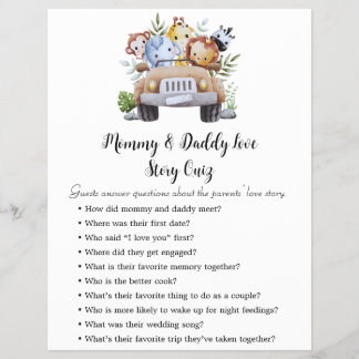 Oerwoud Safari Baby shower Games Flyer