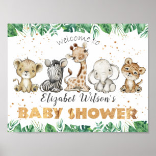 Oerwoud Safari Baby shower Party Poster