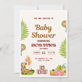 Oerwoud Safari Baby shower Uitnodiging