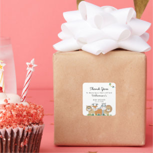 Oerwoud Safari Baby shower Vierkante Sticker