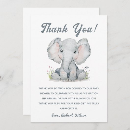 Oerwoud Safari Baby shower voor jongen Kaart (Voorkant / Achterkant)