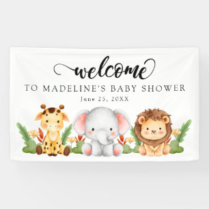 Oerwoud Safari Baby shower Welkom Spandoek