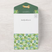 Oerwoud Safari Balloons Cute Tiger Cub Baby shower All In One Uitnodiging (Buitenkant)