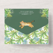 Oerwoud Safari Balloons Cute Tiger Cub Baby shower All In One Uitnodiging (Achterkant)