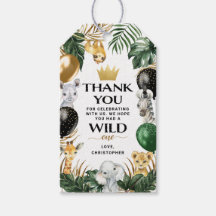 Oerwoud Safari Birthday Party Favor Bedankt thema