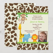 Oerwoud Safari Birthday Uitnodiging (Voorkant / Achterkant)