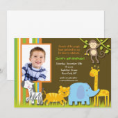 Oerwoud Safari Birthday Uitnodiging (Voorkant / Achterkant)