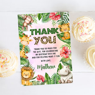 Oerwoud Safari Boy Verjaardagsfeestje Bedankkaart