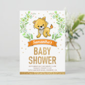 Oerwoud Safari Cute Lion Baby shower Kaart (Staand voorkant)